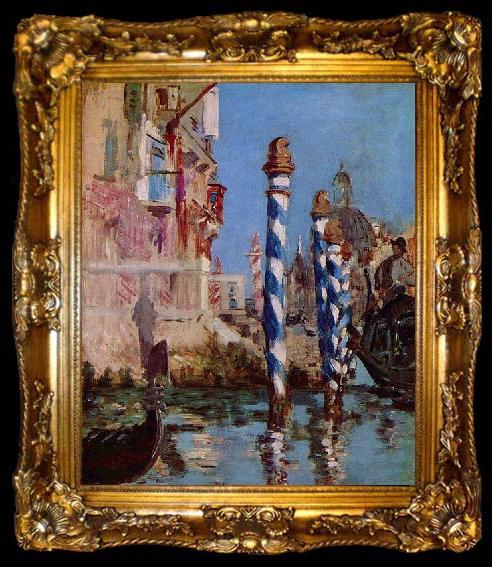 framed  Edouard Manet Canale Grande in Venedig, ta009-2